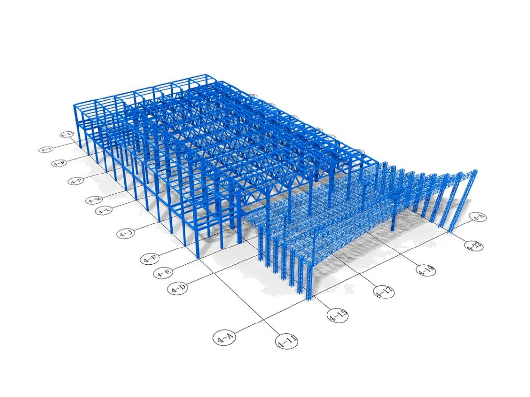 会议中心钢结构模型示意图会议中心钢结构用钢量约4000吨.