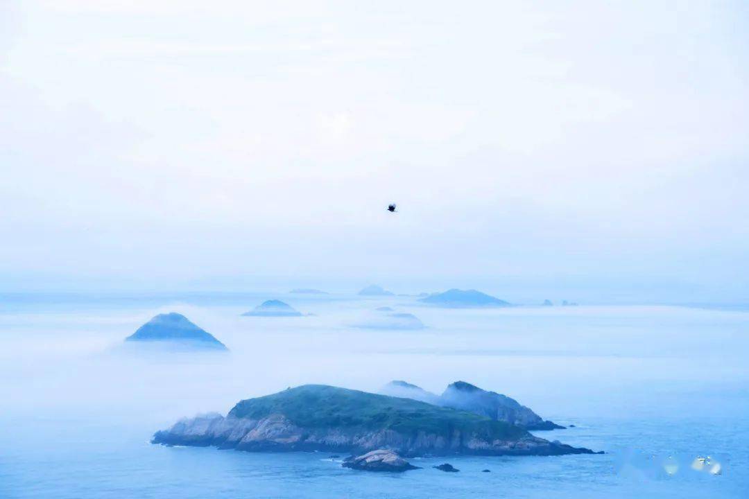 春霧如詩,千島如歌花鳥島碼塔線,山霧隨風過,春來滿島青春日嵊泗,天氣