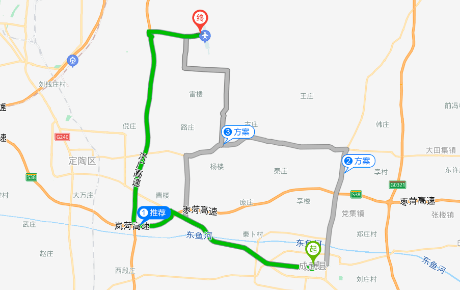 驶入g518国道向西行驶至定陶东收费站上枣菏高速向西行驶在互通立交