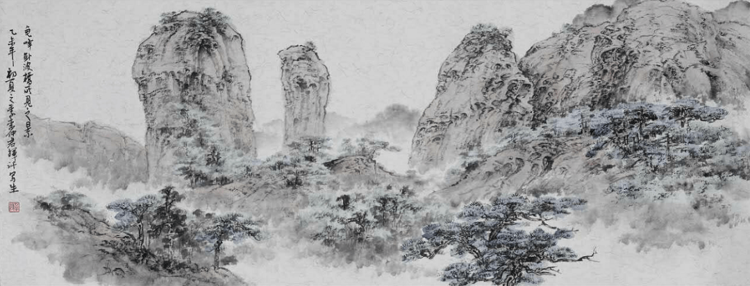 水墨龟峰人在景中走景入画中游龟峰美景等你来入画
