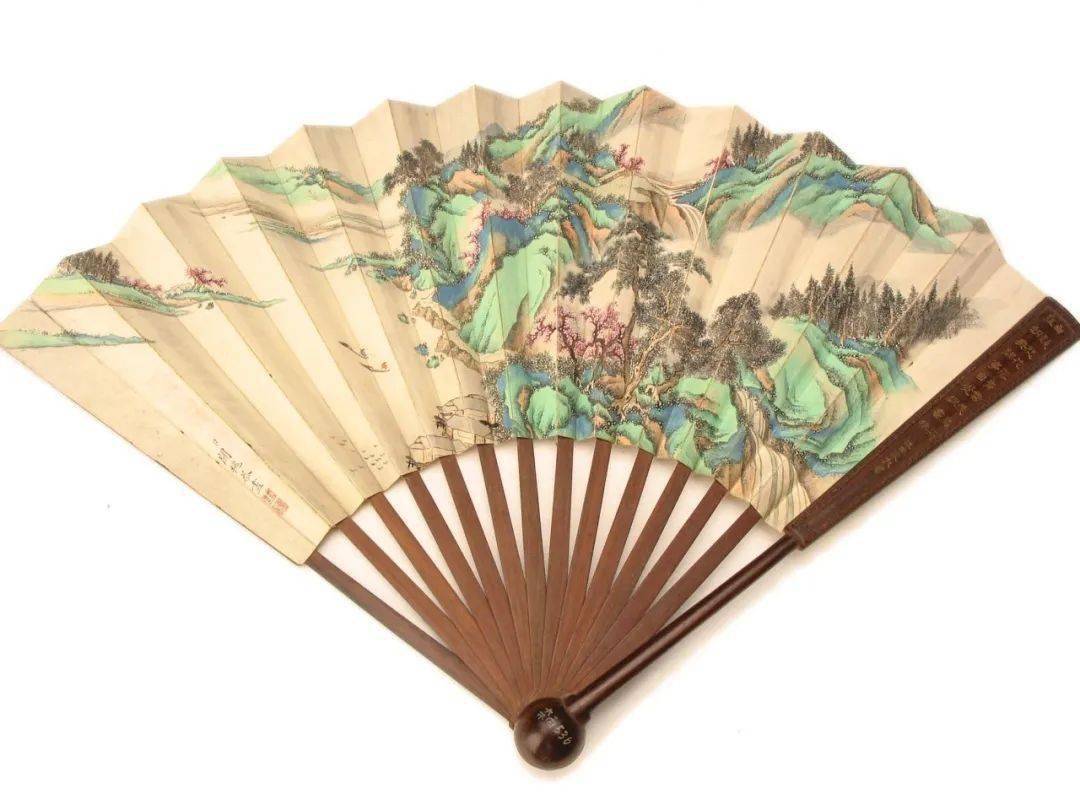 宫藏珍宝清关槐山水画折扇