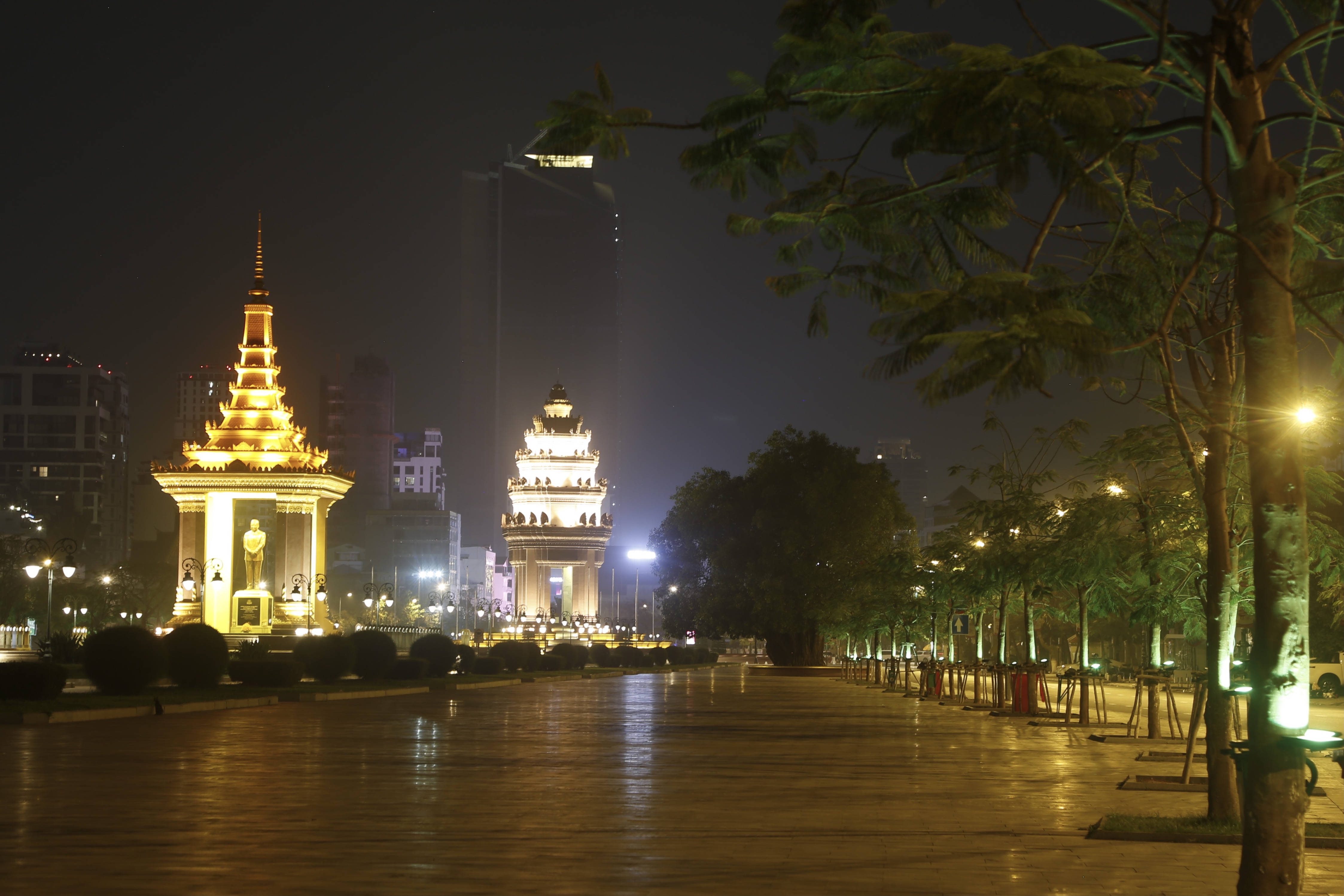 柬埔寨金边夜景图片