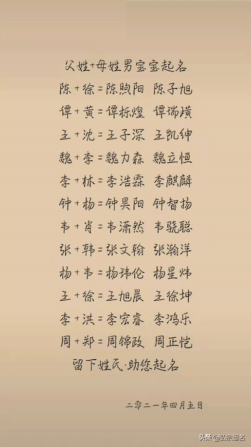 给儿子取个有个性的名字 姓田给儿子去名我姓田