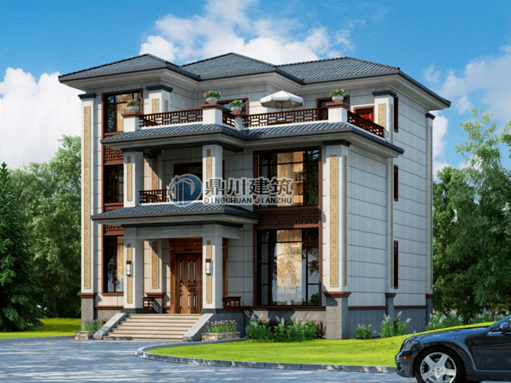 8款农村自建别墅设计新中式风格大气沉稳款款设计感十足