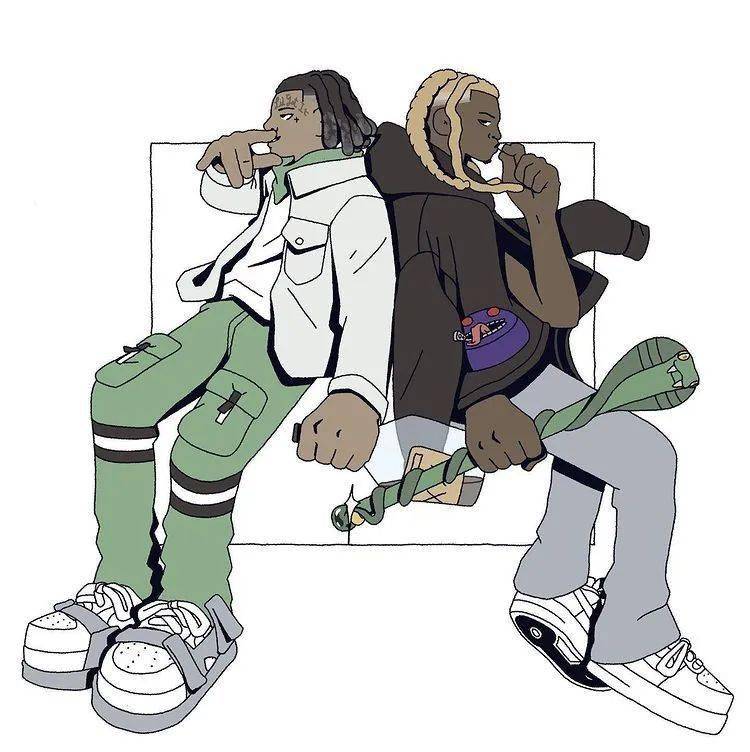 壁纸travisscottkidcudi等rapper的创意插画