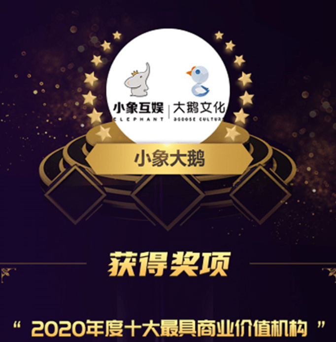 当然作为一个大型公会,小象大鹅得到的奖项也不少,不久之前就被评为了