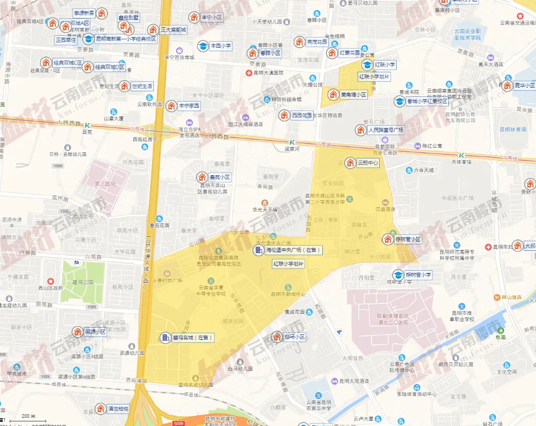 昆明小学划片2021地图图片