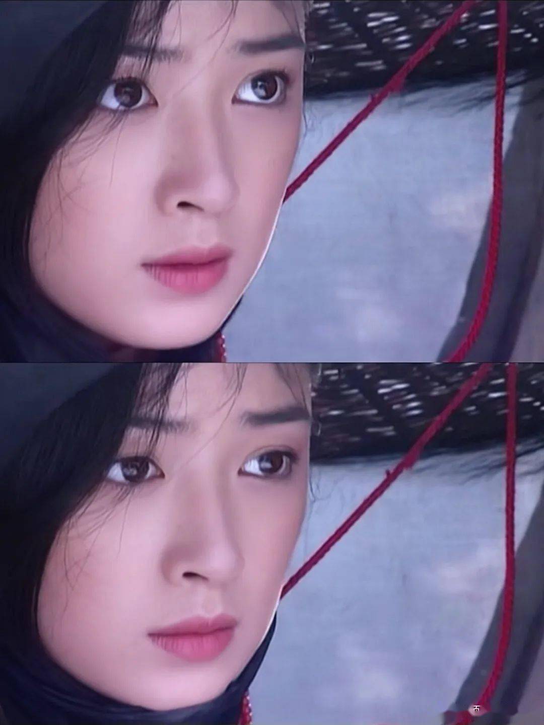 蒋欣自身的优越颜值为木婉清奠定了基础,巴掌小脸,可因为面部脂肪较多