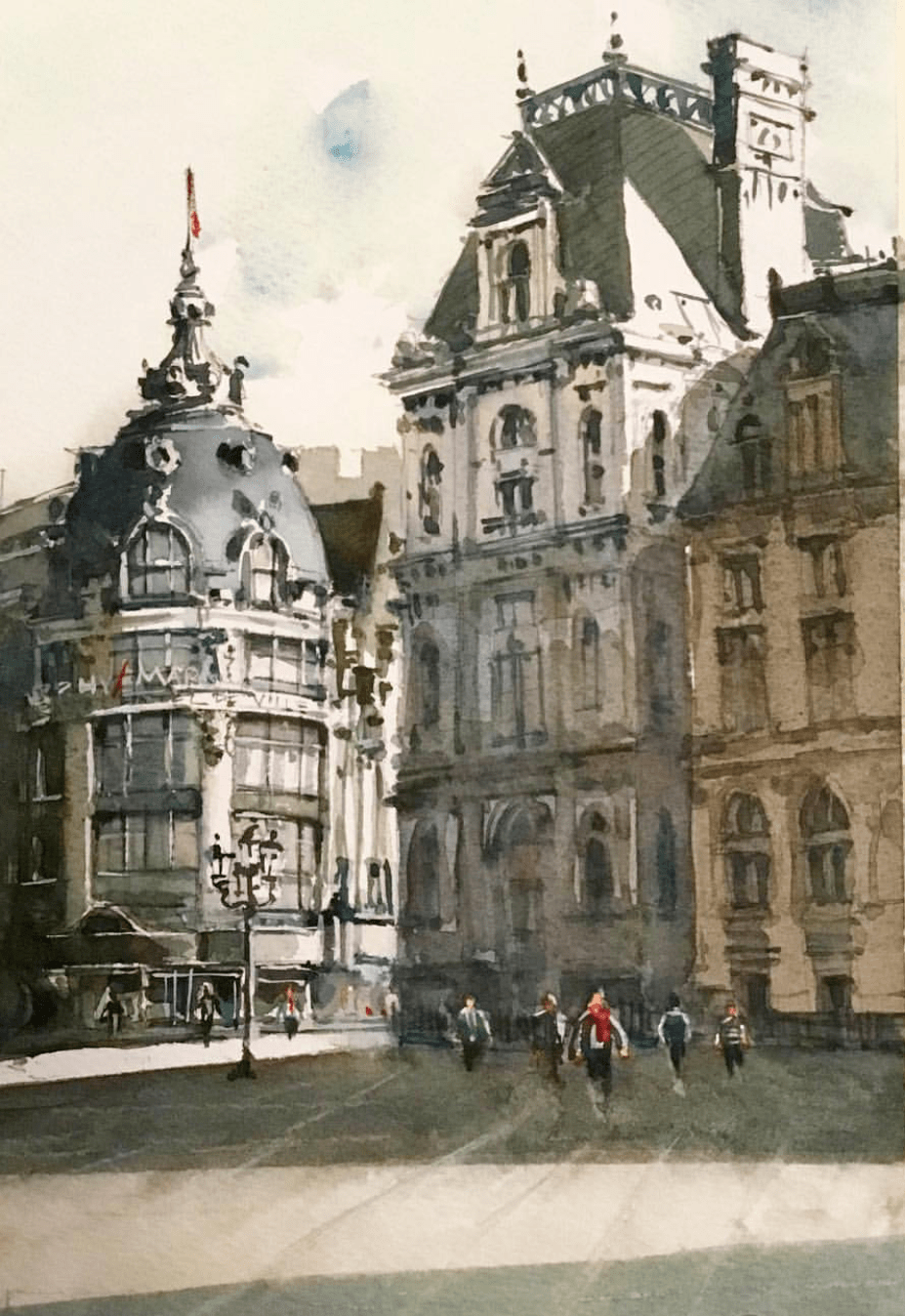 意大利艺术家——barnaba salvador水彩作品欣赏(街景系列)