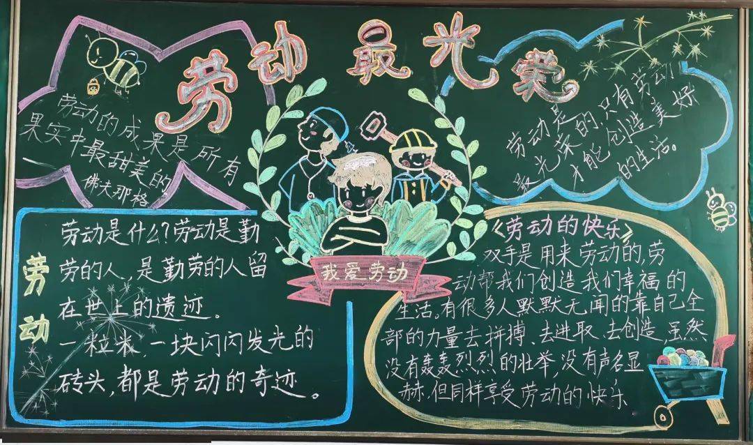 劳动最光荣青浦学子用板报描绘劳动故事