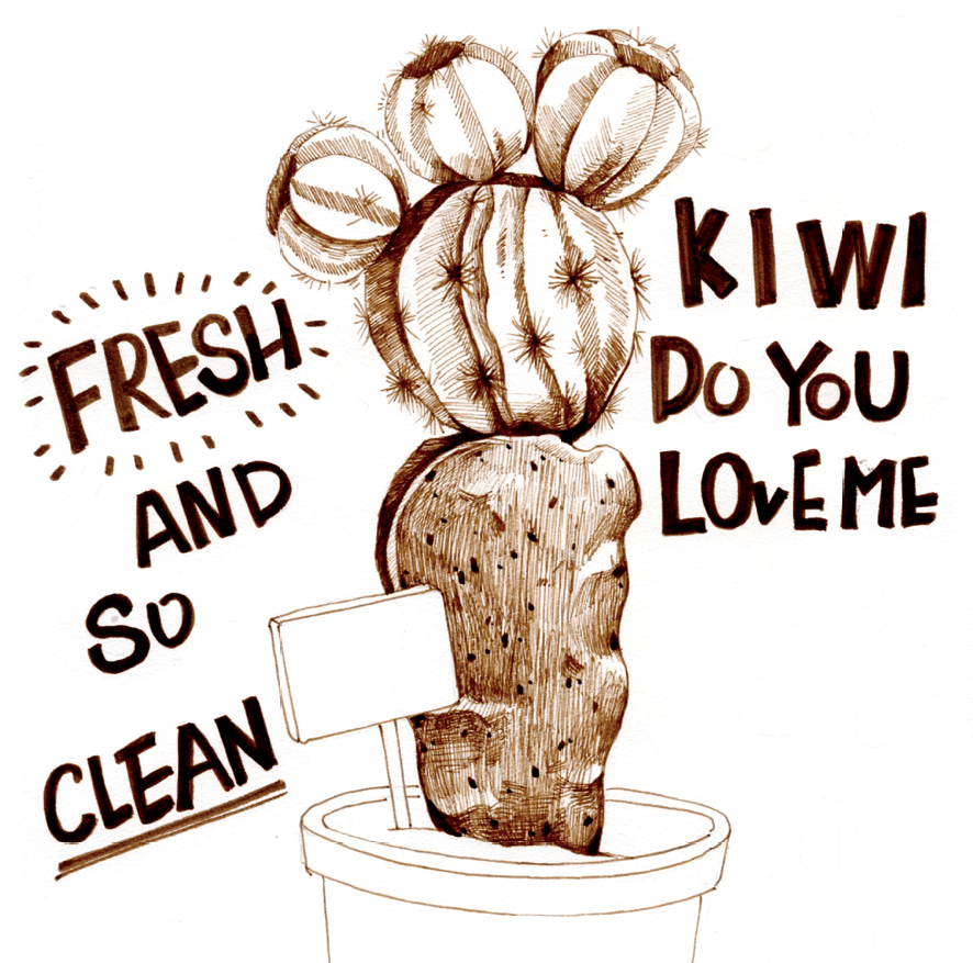 11 加深灰面部分,然后用m 号勾线笔点出仙人掌上面的黑点.