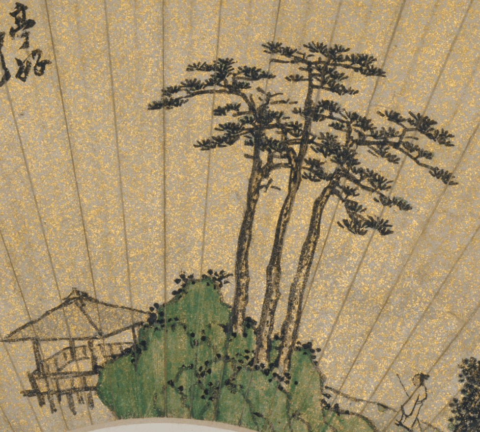 赏画沈周江亭避暑图