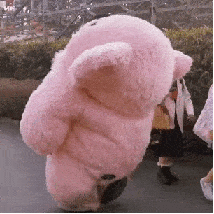 粉色考拉人偶表情包我哪里胖了