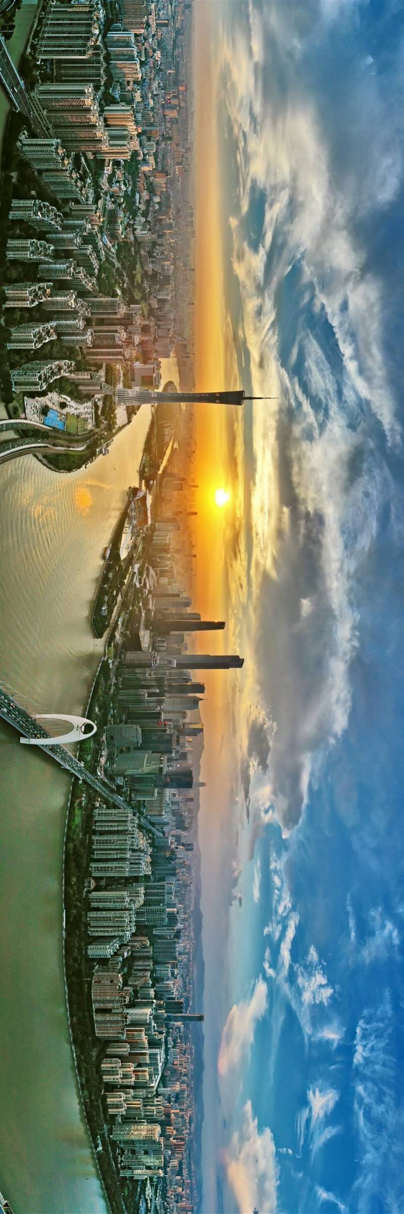 震撼!高空180度高清全景 看广州繁华大片