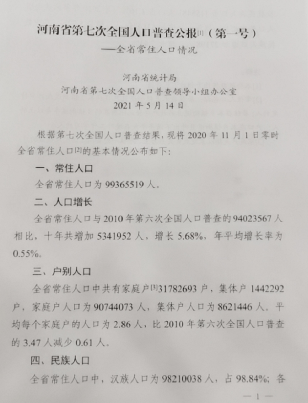 第七次全国人口普查什么时候公布结果