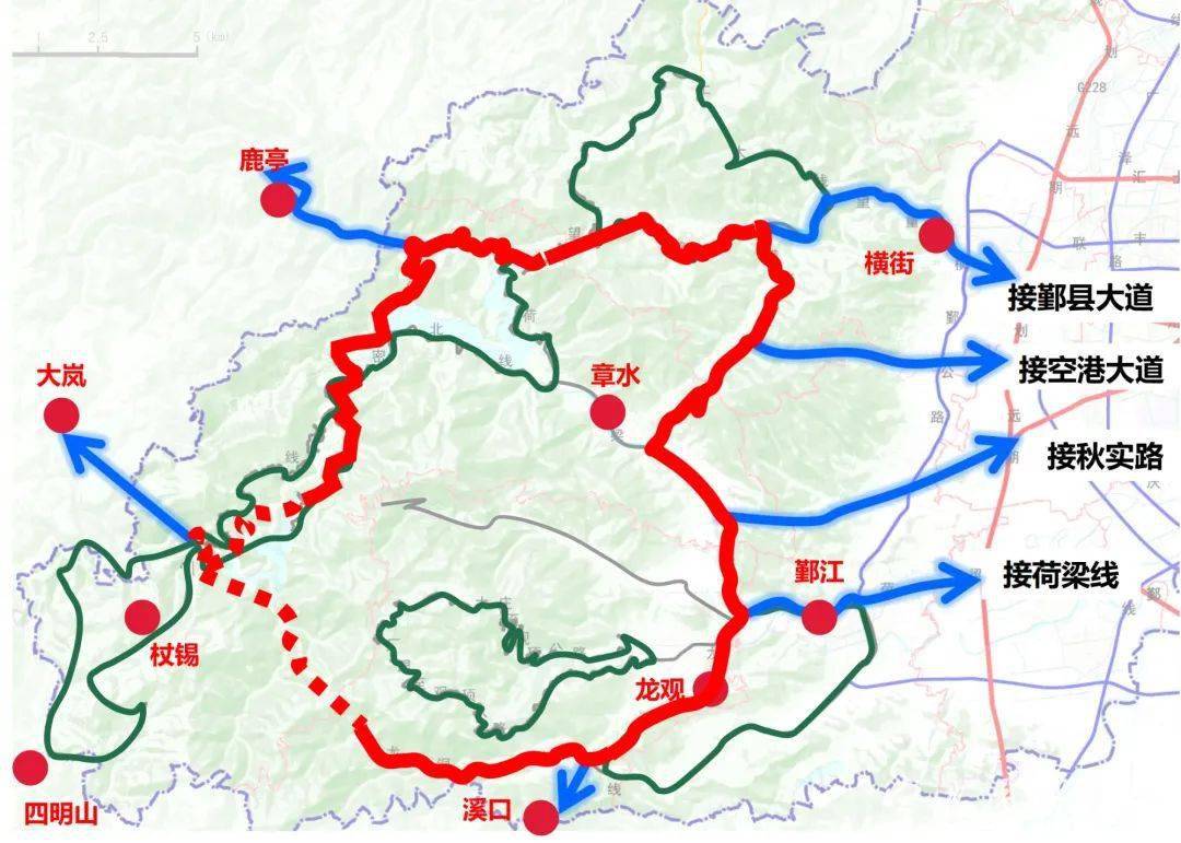 四明山盘山公路路线图图片