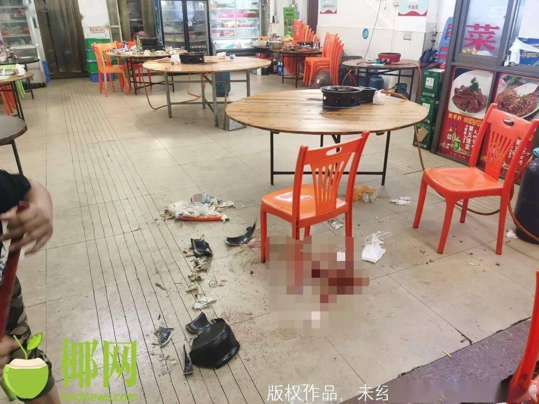 海甸岛一饭店内两伙人打架斗殴,1人重伤!警察来了