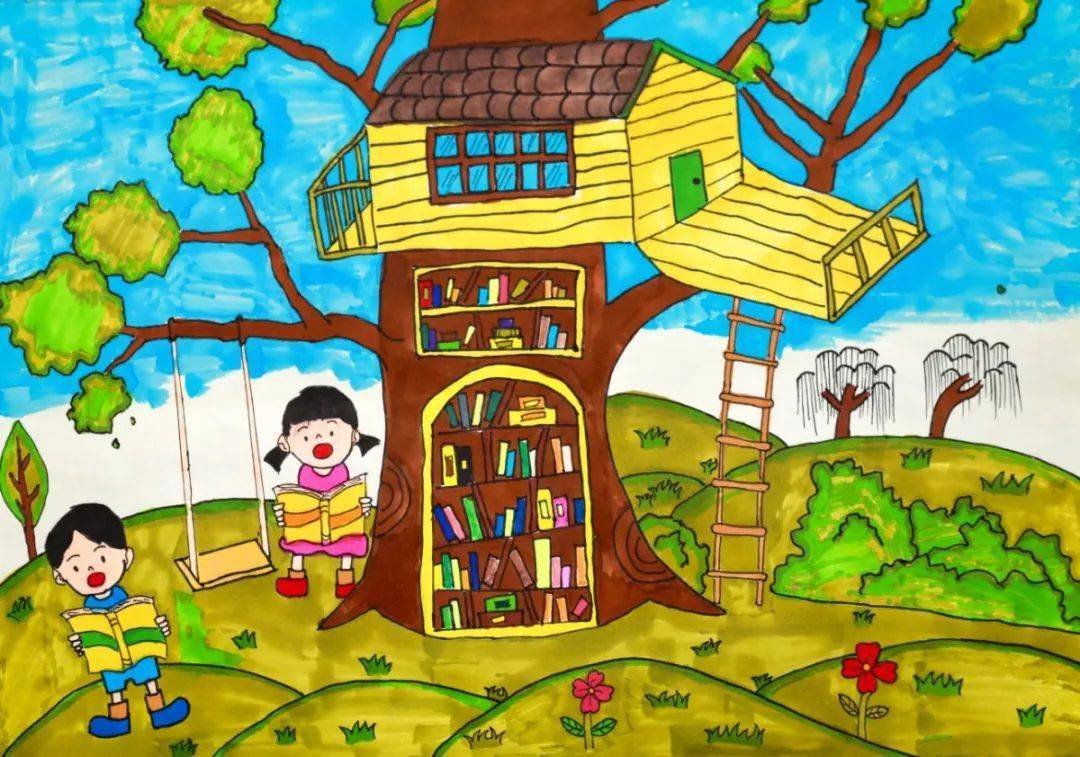农家书屋绘画幼儿园图片