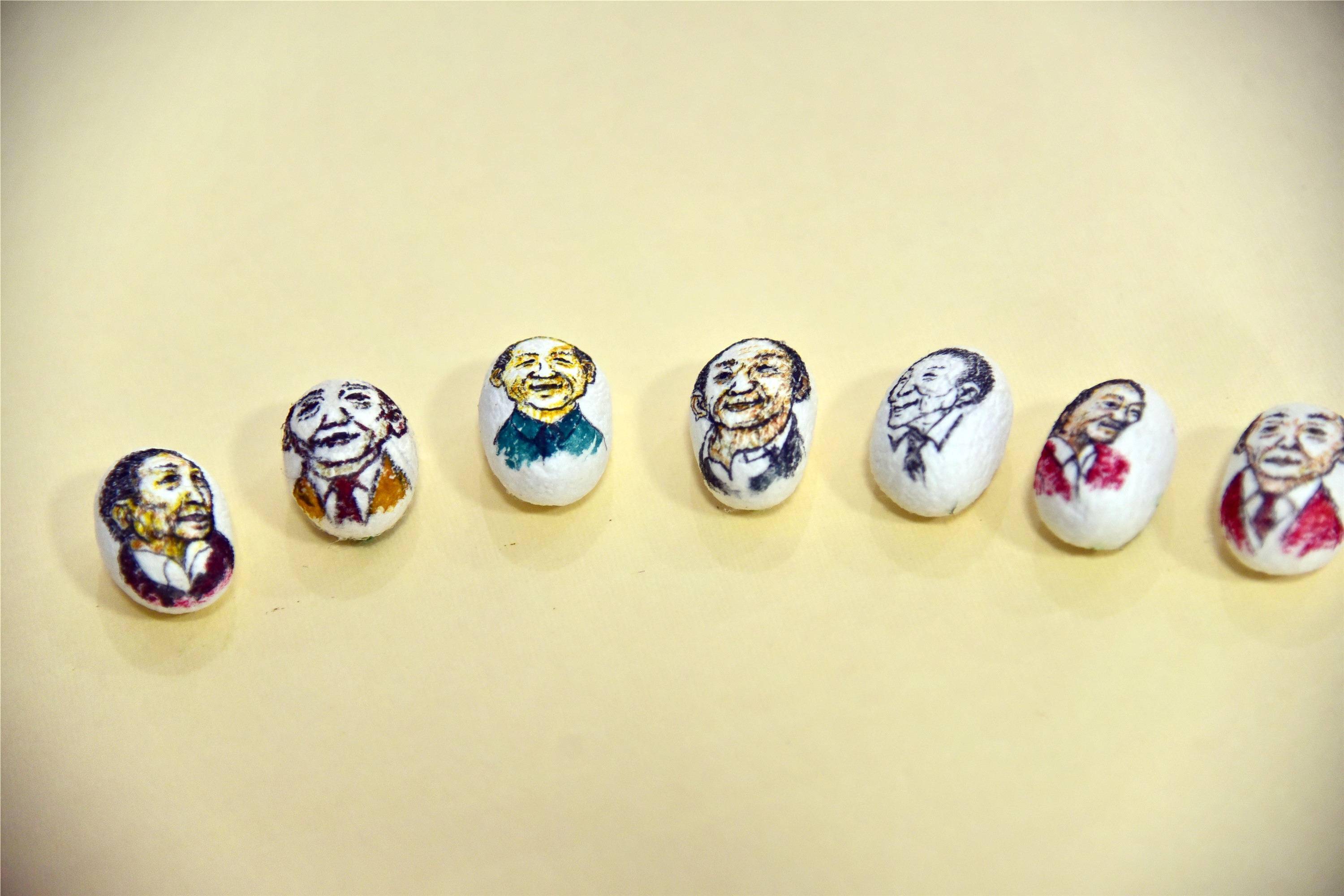 西樵画家用10个蚕茧,画出袁隆平院士生平照