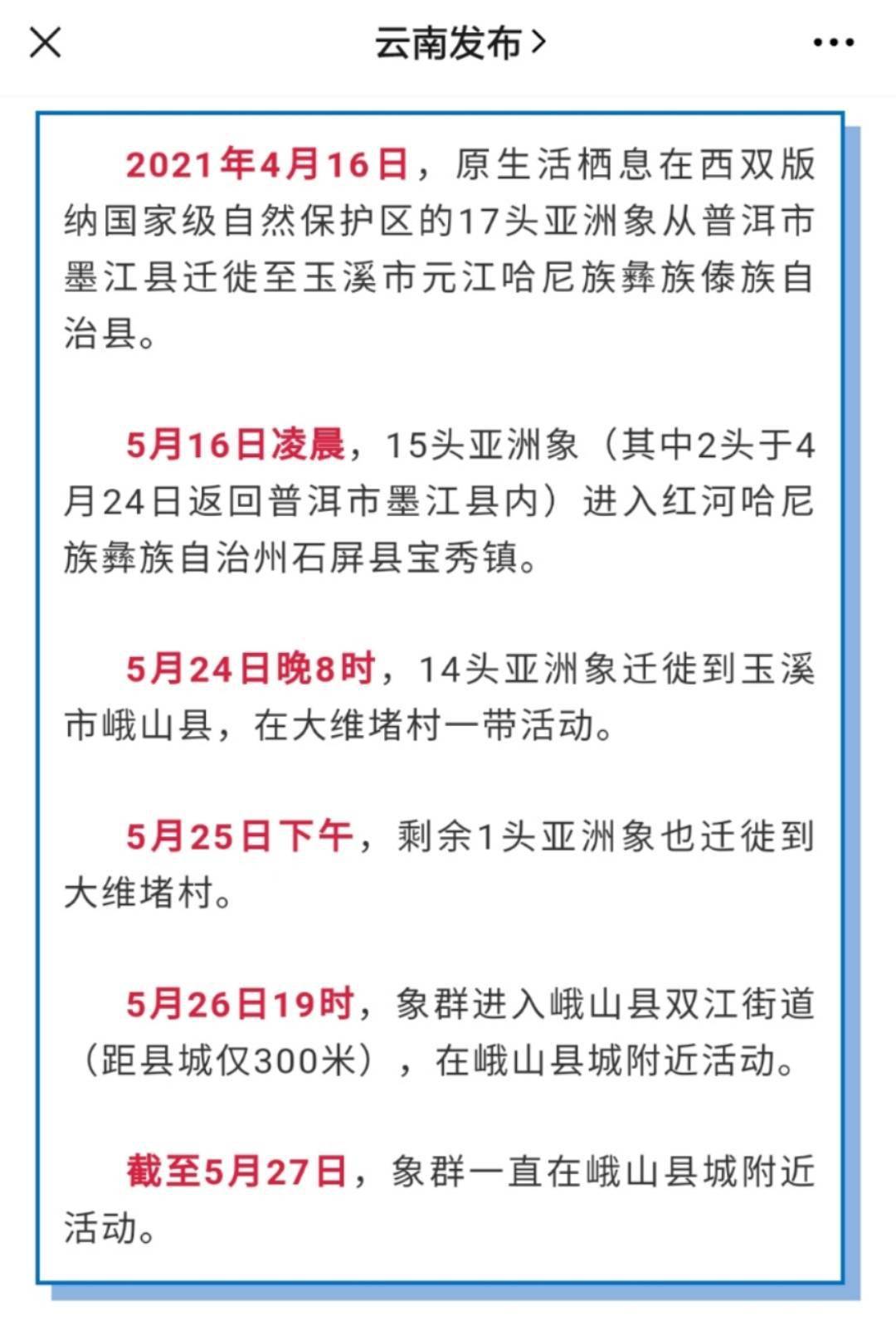 15头大象北上的40多天肇事412起或将继续向北