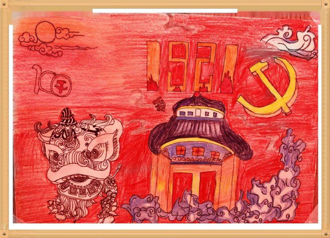 红色革命绘画素描图片