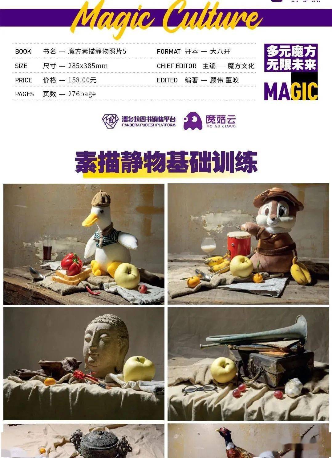 魔方素描静物照片5》简单到复杂阶段过渡，主体物题材丰富全面训练，多