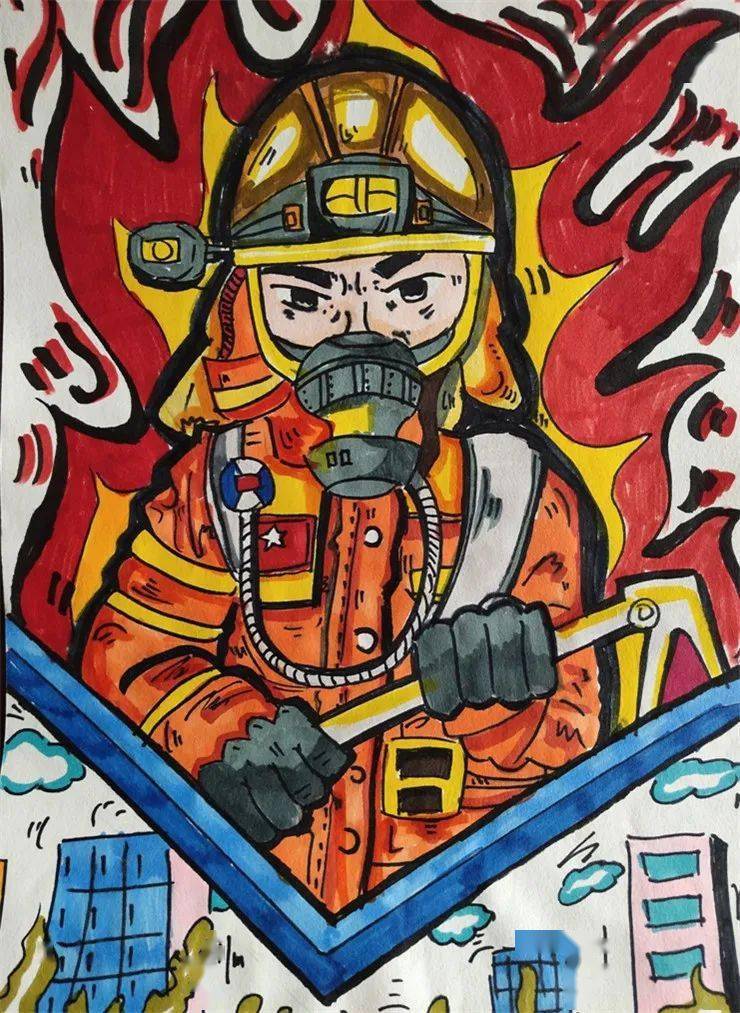 消防安全绘画创作图片