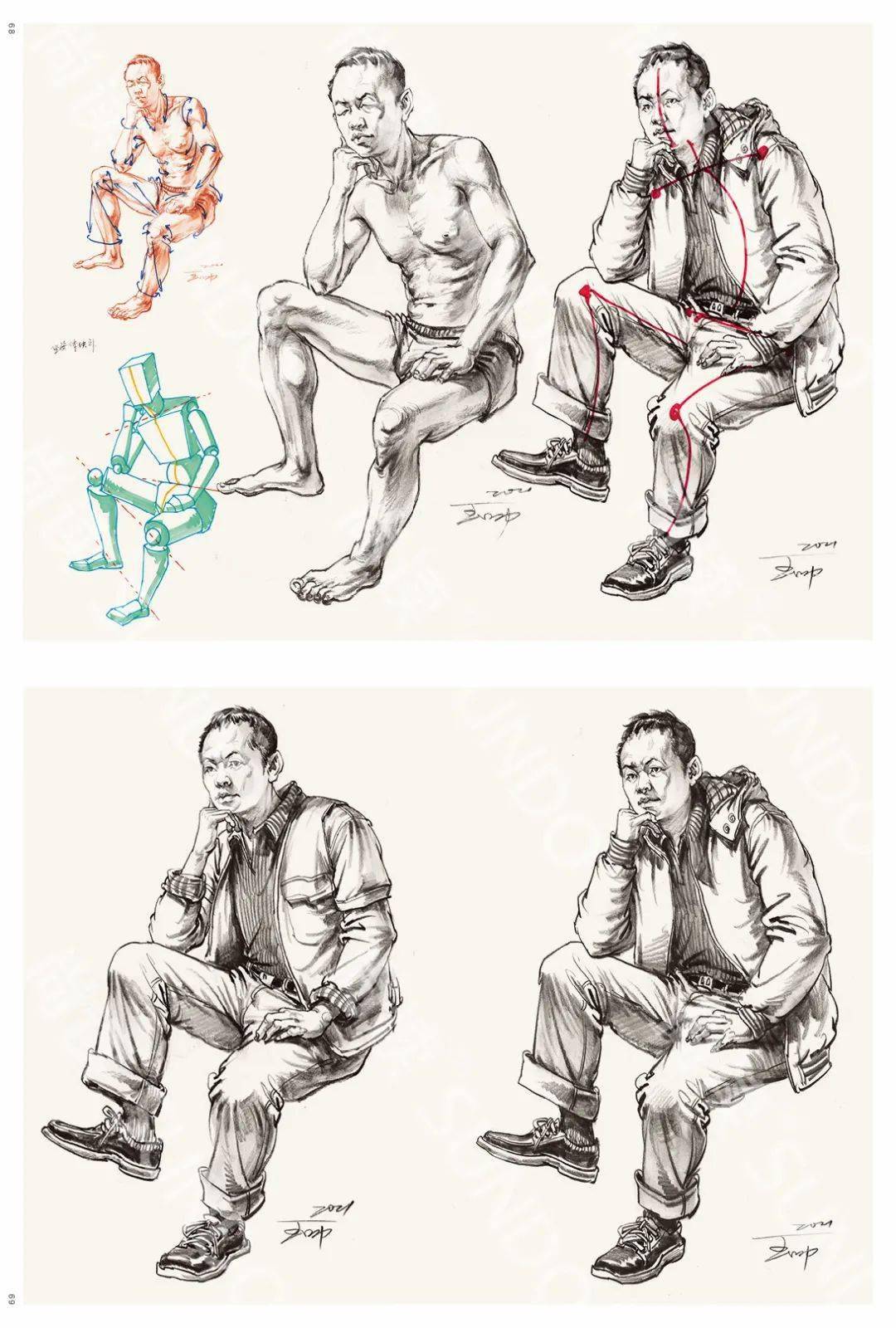 王帅超级导师人物速写央美状元导师速写完善的速写体系细致严谨的画风