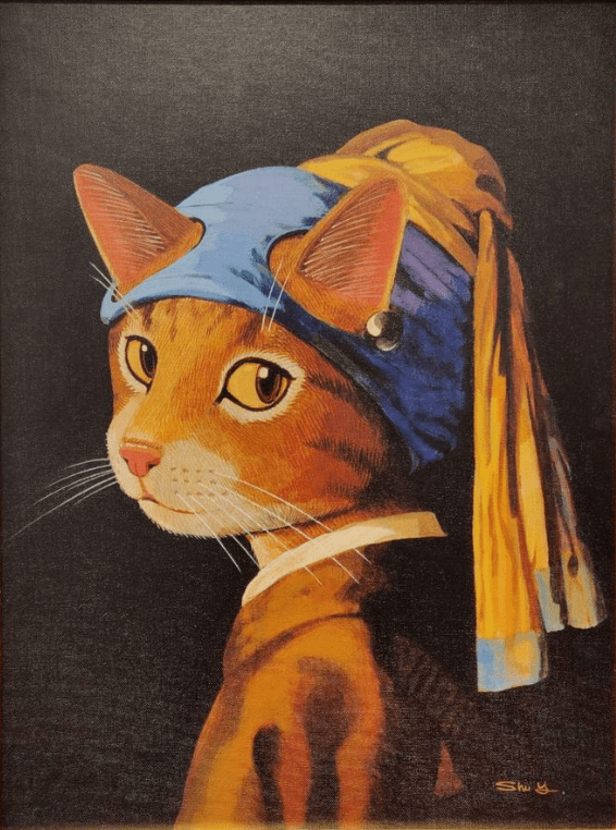 日本艺术家笔下的猫咪"入侵"世界名画,萌到让人尖叫!