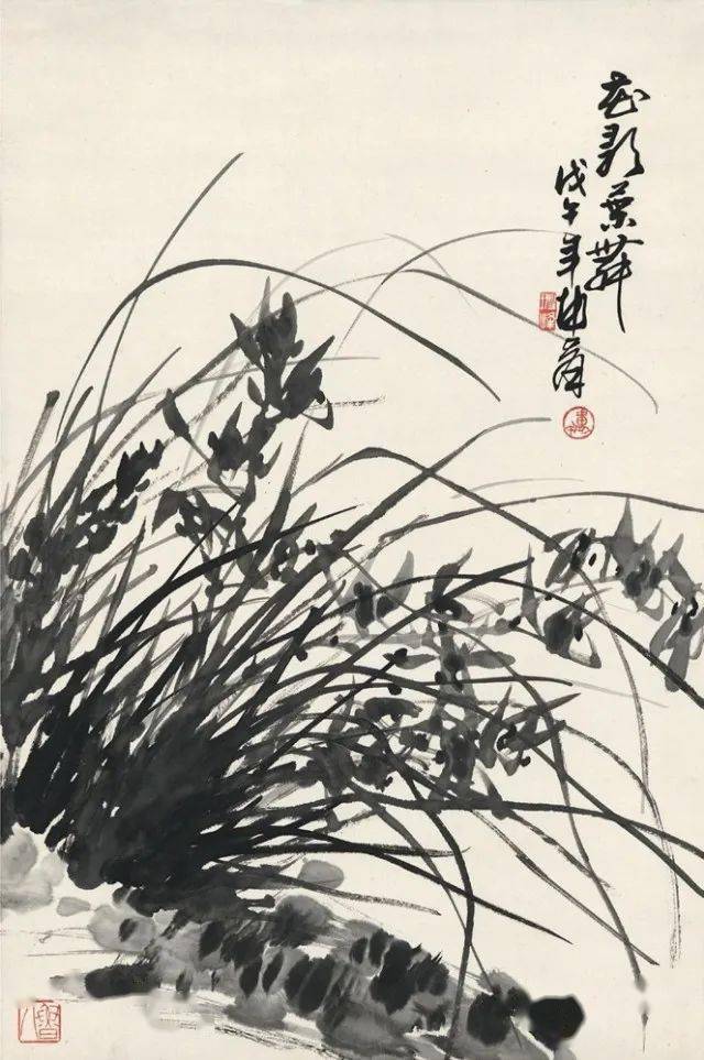 当代画兰名家卢坤峰一笔一叶随手生发