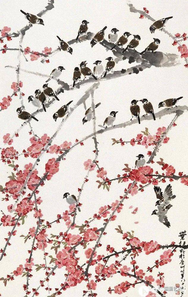 共沐春光共享蓝天观瀑图满园春色满园花清气满乾坤鸲鹆鸣春人面桃花寿