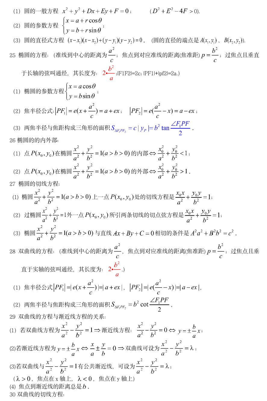 高中数学 三年常用公式汇总 学霸都在看这篇 二面角