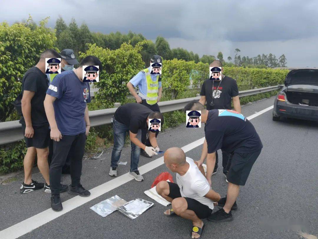 合浦星岛湖高速出口处警方破获特大毒品案抓获疑犯3人缴获毒品350克