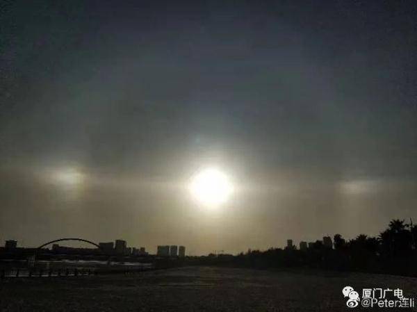 太阳|神奇！厦门上空惊现“三个太阳”，你看到了吗？