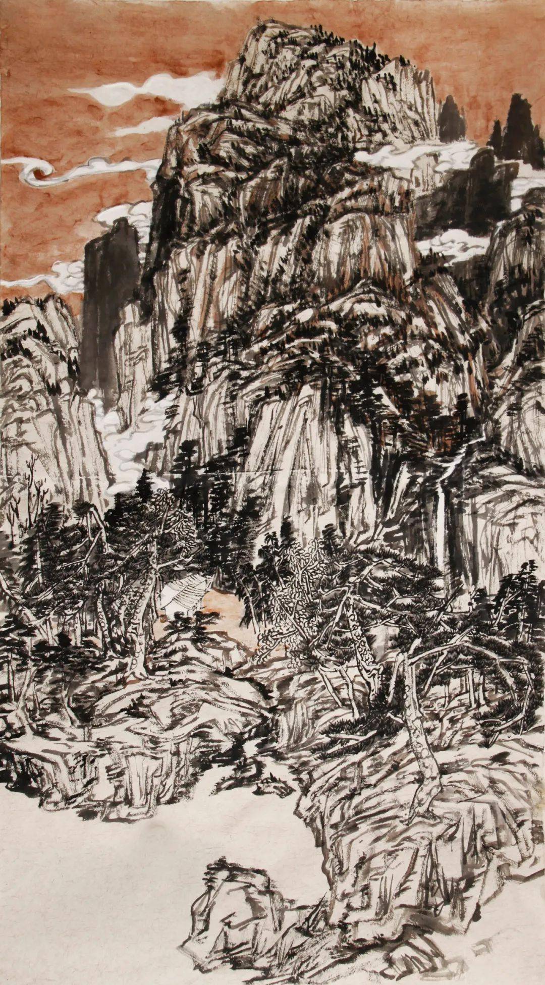 素墨润心孙天巍一山写意作品