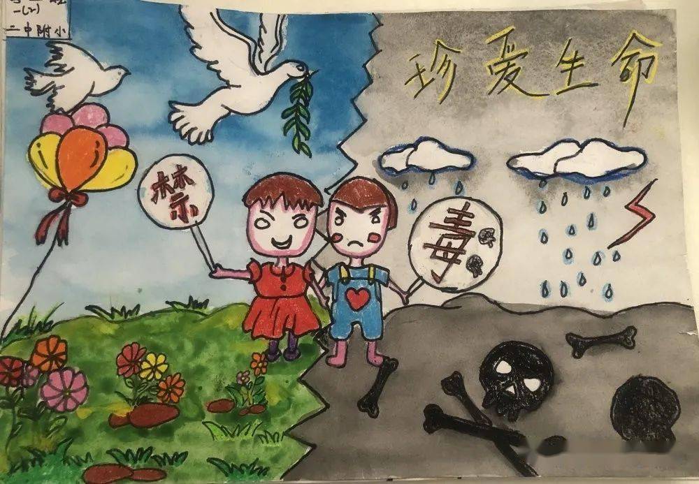 禁毒宣傳月團縣委開展健康人生綠色無毒主題繪畫展