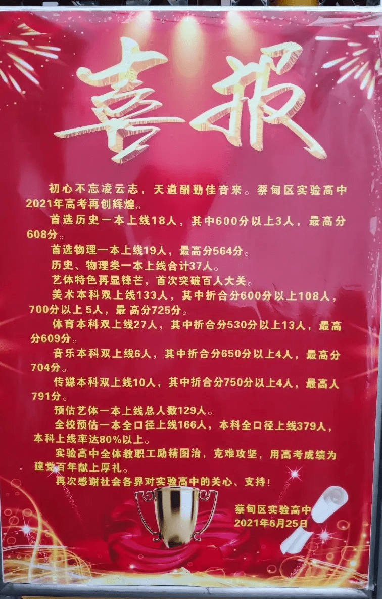 今年汉阳一中五中高考喜报新闻速递