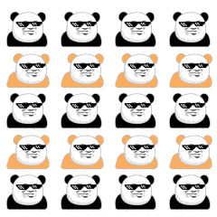 花里胡哨的熊猫头表情包