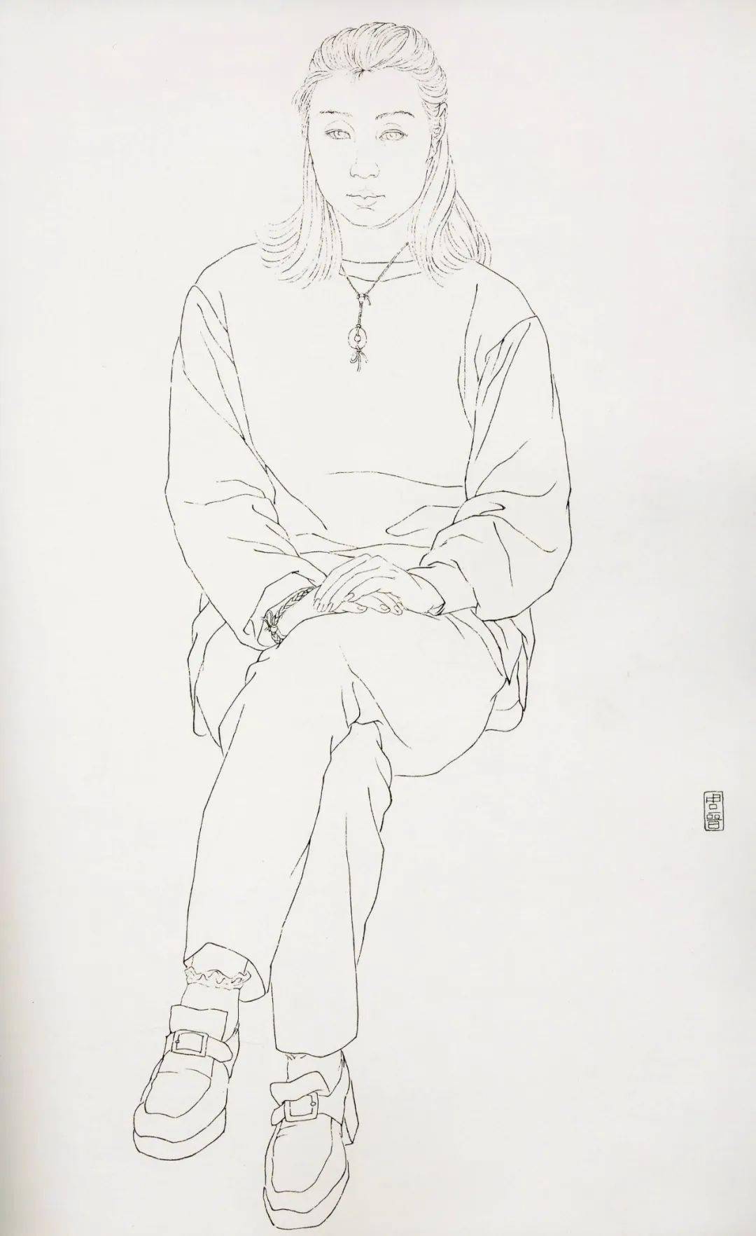 怎样画中国画人物线描?_艺术