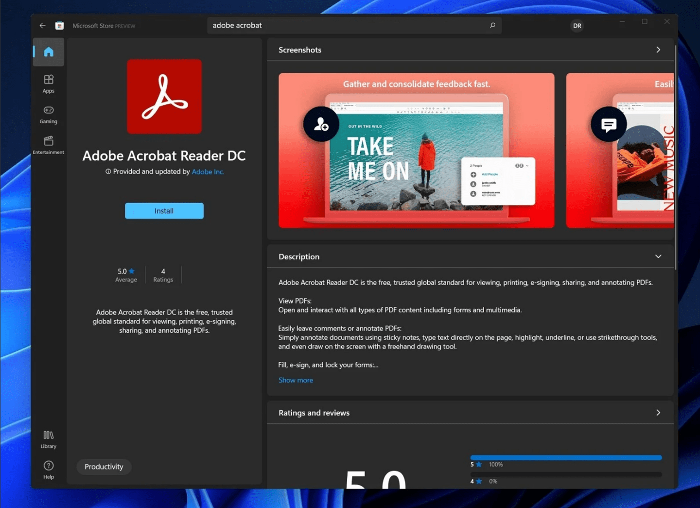 Adobe Acrobat Reader DC登陆微软Win11商店 后续应用程序限制将更加宽松