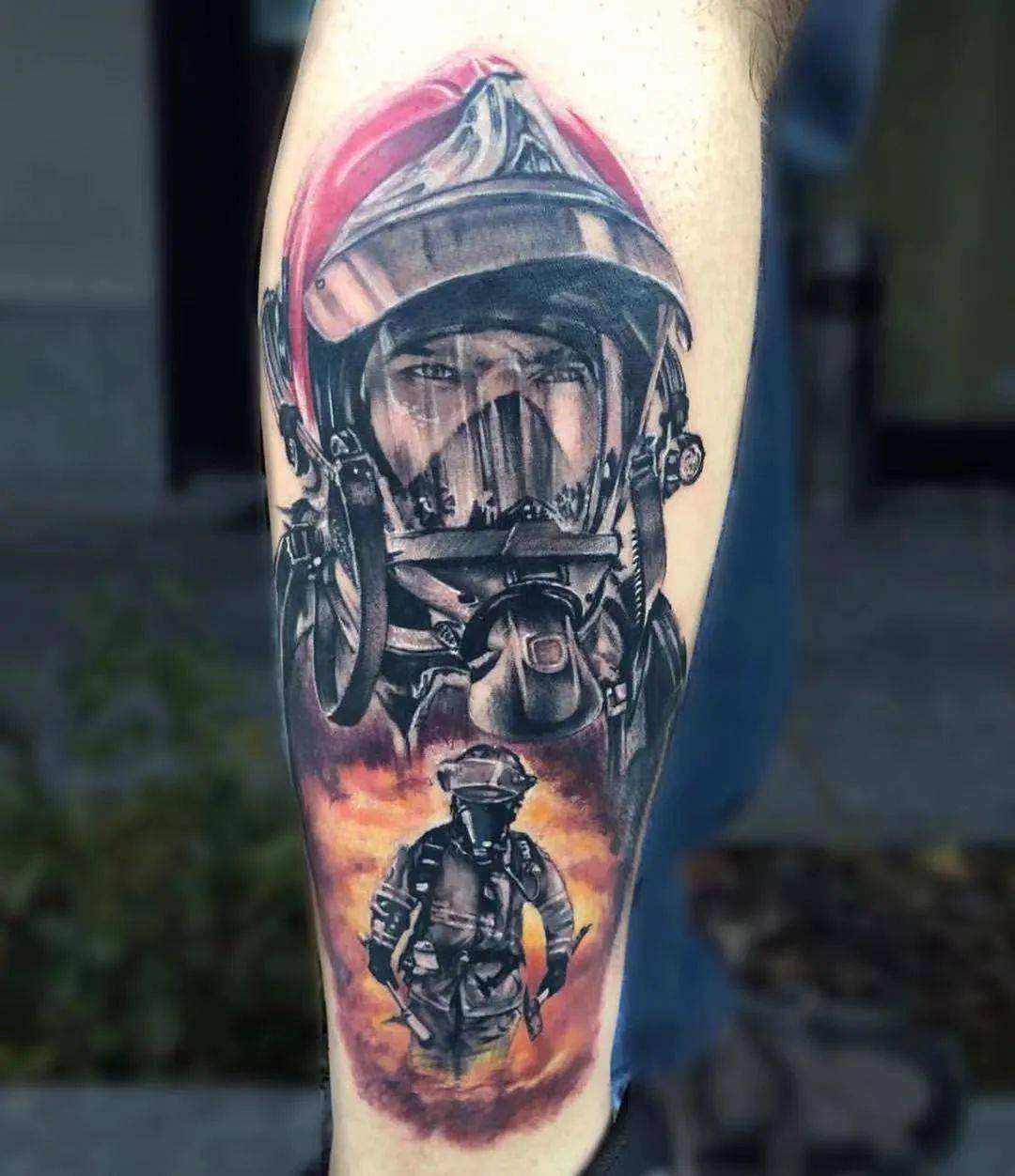 烈火金刚消防员纹身