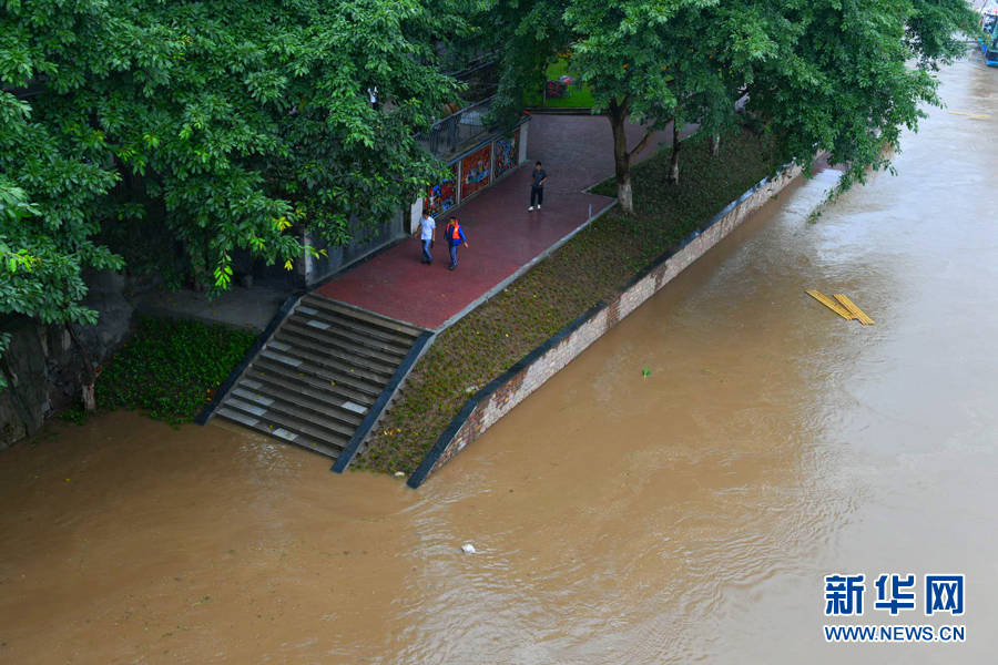 綦河水位上涨 直击洪水过境重庆綦江