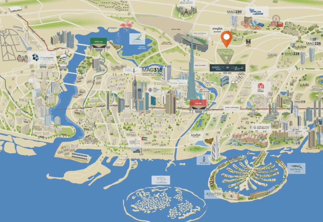 迪拜龙城地图图片