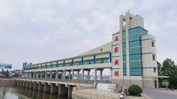 盛夏中的"千里淮河第一闸"王家坝闸.(新华社发)