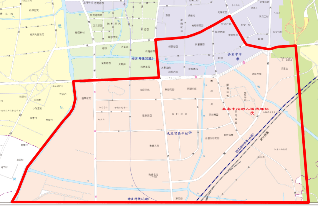 2021年江陰城區初中施教區劃分內附區域圖