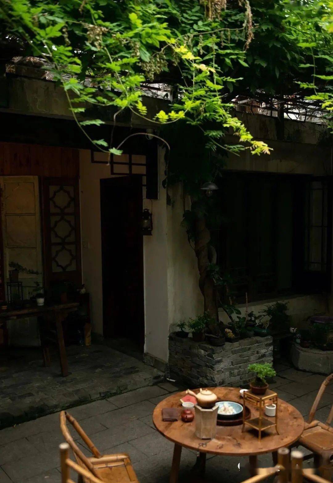 夏天,有个小院乘凉喝茶那该多好~_院子