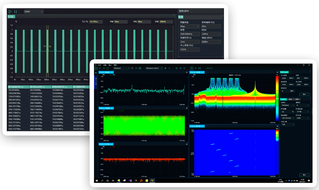 支持生成多种调频连续波信号和调频脉冲信号(线性调频,非线性调频