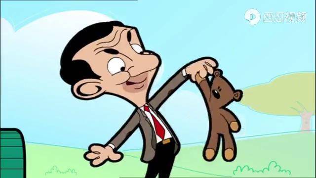 憨豆先生憨豆先生在路上用玩具熊泰迪表演节目让人觉得喜欢有趣