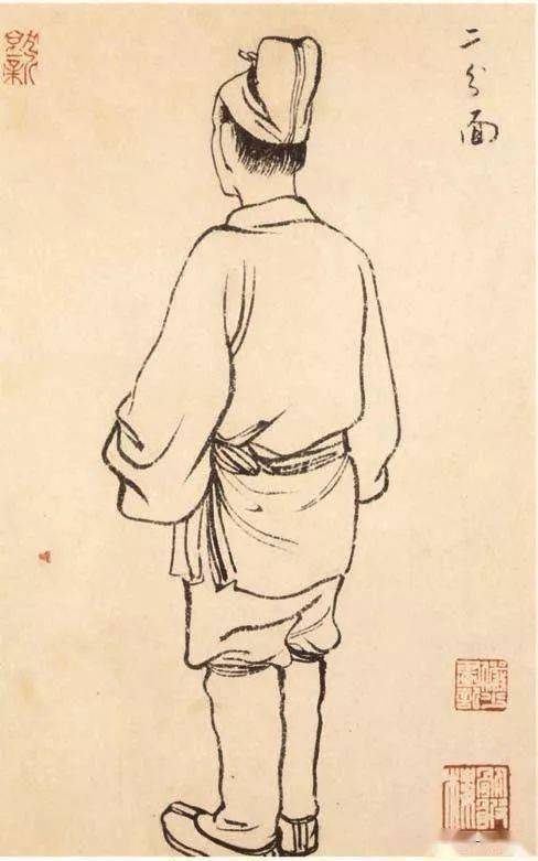 白描人物画,是指单用墨线勾勒形象的人物画形式,如唐代吴道子,北宋