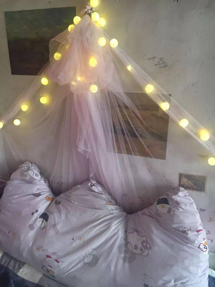 普通蚊帐旧物创意改造成公主风床幔帐